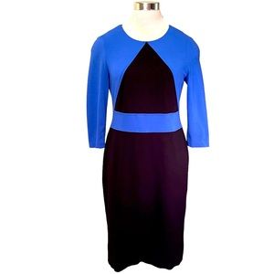 Pure Collection Color Block Blue Black Dress